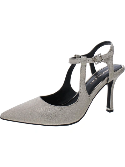 Unlisted Kenneth Cole Romi Ankle Sling Womens Pointed Toe Ankle Strap Slingback Sandals In Gold