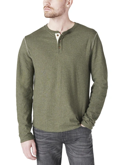Lucky Brand Men's Duo-fold Henley Long Sleeve Sweater In Green