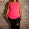 Phierce Fashions Flowy Bra Free Tank Top In Neon Pink In Pink