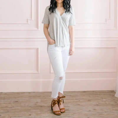 KANCAN DISTRESSED SKINNY JEANS IN WHITE