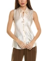 Vince Silk Button-up Blouse In White