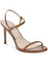 Sam Edelman Dara Womens Faux Leather Adjustable Slingback Heels In Brown