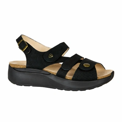 Xelero Ladies' Mykonos Embossed Leather Sandals In Black