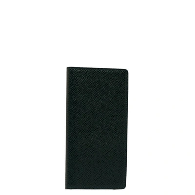 Pre-owned Louis Vuitton Couverture Agenda De Poche Leather Wallet () In Black