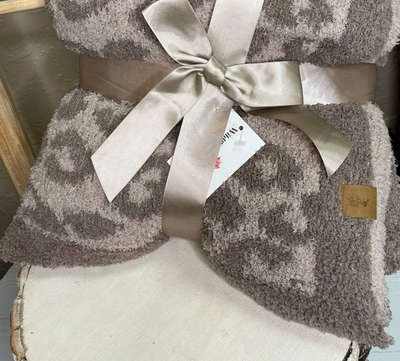 Panache Soft & Cozy Blanket In Taupe Leopard In Brown