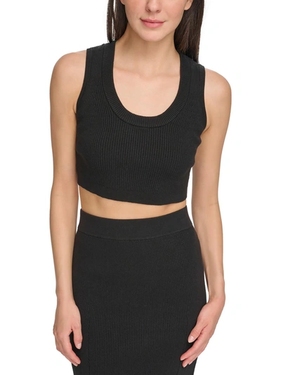 Dkny Womens Gym Fitness Crop Top In Black