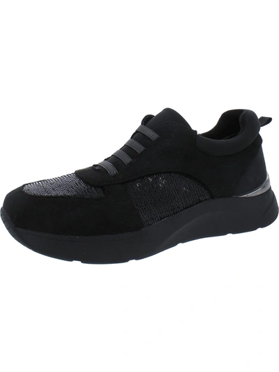 Kenneth Cole Reaction Christal Womens Faux Suede Lifestyle Casual And Fashion Sneakers In Black