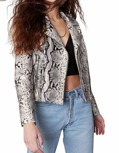 Bb Dakota Python Faux Leather Jacket In Multicolor In Silver