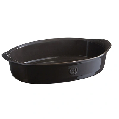 Emile Henry Ultime Oval Medium Baking Dish, Charcoal In Black