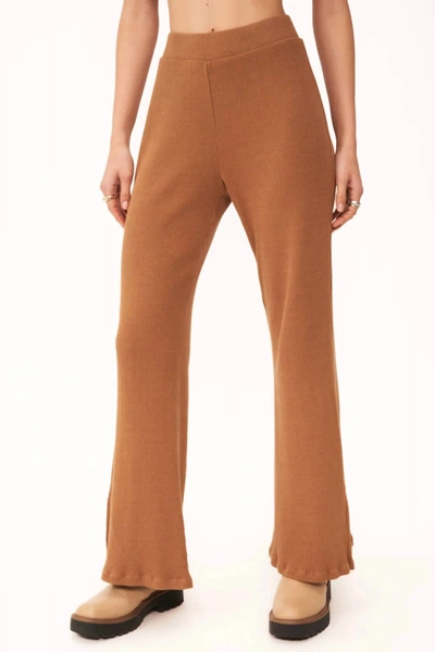 Project Social T Sure Shot Side Slit Pant In Caramel In Brown
