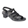 Sas Allegro Heel Strap Sandal - Wide In Black Croc In Black