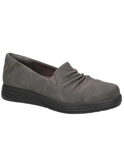 Easy Street Locke Womens Faux Leather Lifestyle Loafers In Grey