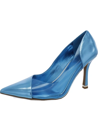 Kenneth Cole New York Rosa Womens Faux Leather Pointed Toe Pumps In Bluebird