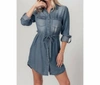 Love Tree Tunic Dress In Denim In Multi