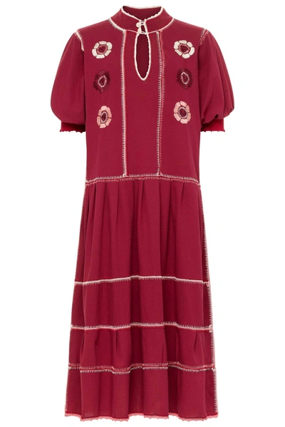 Carolina K Dom Oaxaca Dress In Wine In Pink