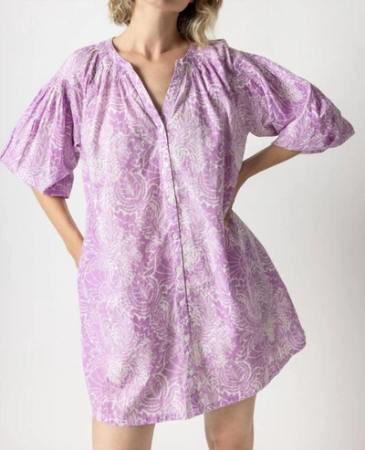 Lilla P Button-down Dress In Purple