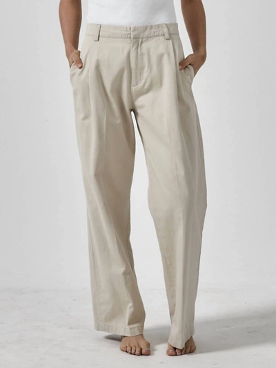 Thrills Ivy Mid Rise Pleated Pant In Parchment In Beige