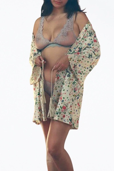 Only Hearts Marianne Floral Organic Cotton Kimono In White Floral
