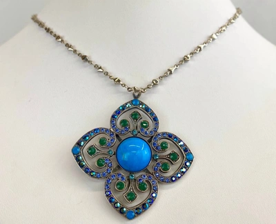 Mariana Large Pendant Necklace In Blue