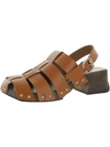 Miista Darline Burnished Brick Womens Leather Studded Clogs In Brown