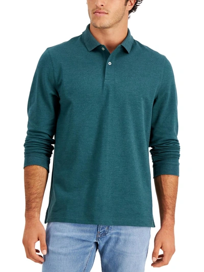 Club Room Mens Collared Stretch Polo In Green