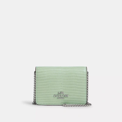 Coach Outlet Mini Wallet On A Chain In Green
