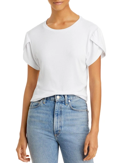 Lna Clothing Vylett Womens Knit Ribbed T-shirt In White
