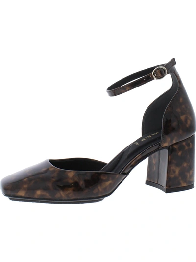 Anne Klein Leigha Womens Ankle Strap Dressy Pumps In Brown