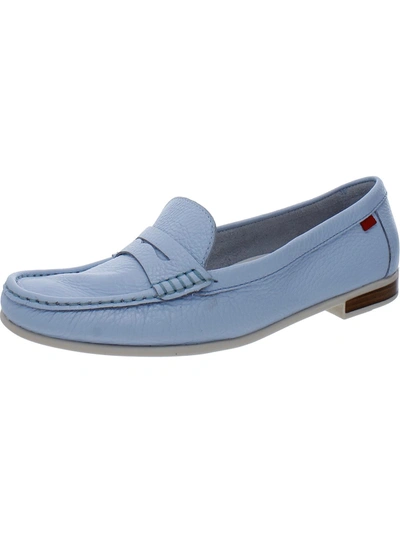 Marc Joseph East Village Womens Padded Insole Slip On Penny Loafers In Blue