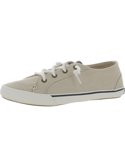 Sperry Womens Canvas Lace-up Casual And Fashion Sneakers In Beige