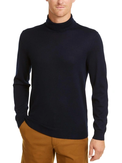 Club Room Mens Pullover Office Turtleneck Sweater In Blue