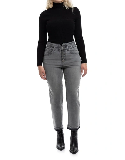 1822 Denim Vienna Relaxed Straight Leg Jean In Washed Black In Grey