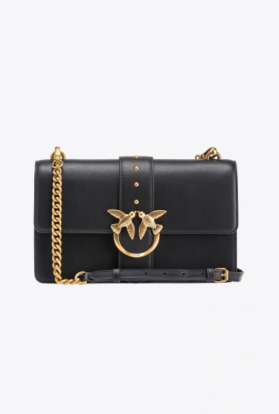 Pinko Love One Classic Bag In Black-antique Gold