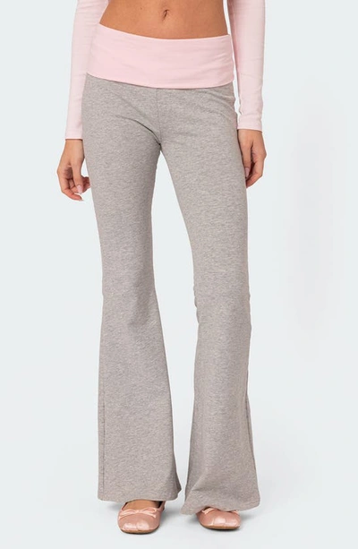 Edikted Women's Molly Contrast Flared Leggings In Gray Melange