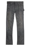 DOUBLE RL JENKINS ENGINEER FIT DISTRESSED CANVAS CARPENTER PANTS