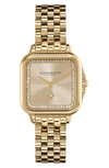Olivia Burton Women's Soft Square Gold-tone Stainless Steel Bracelet Watch 28mm In Gold