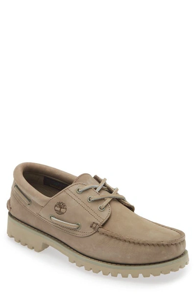 Timberland Authentic 3-eye Suede Boat Shoes In Light Taupe Nubuck