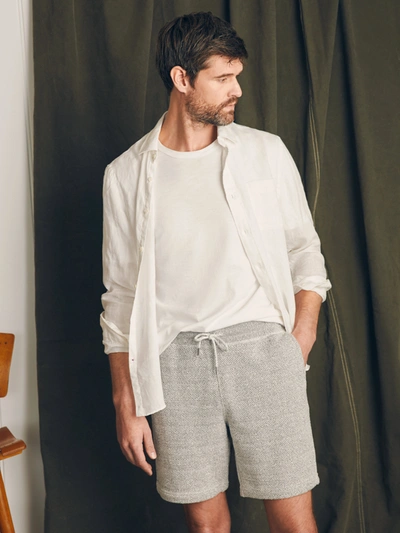 Faherty Whitewater Sweatshort In Grey Shell Loop