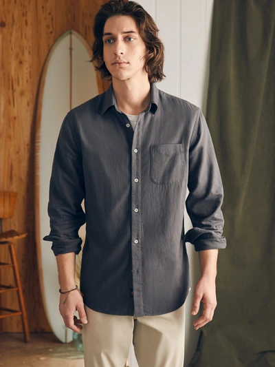 Faherty Sunwashed Chambray Shirt In Washed Charcoal