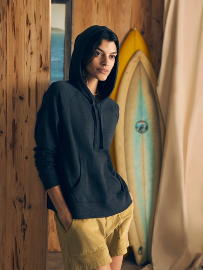 Faherty Sunwashed Slub Hoodie In Washed Black