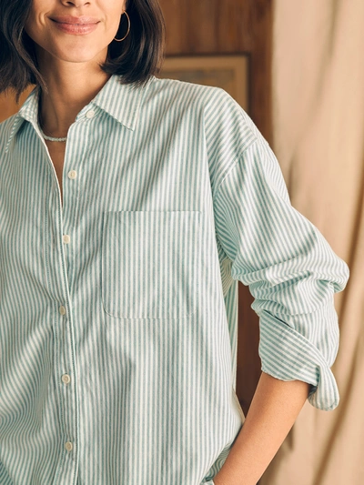 Faherty Stretch Oxford Relaxed Shirt In Lucky Stripe