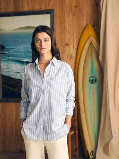 Faherty Stretch Oxford Relaxed Shirt In Mangrove Stripe