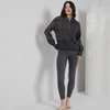 Lunya Cozy Cotton Silk Pocket Henley In Drifting Charcoal