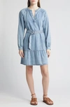 Rails Lila Long Sleeve Belted Denim Dress In Faded Indigo