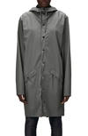 Rains Drawstring Hood Raincoat In Grey
