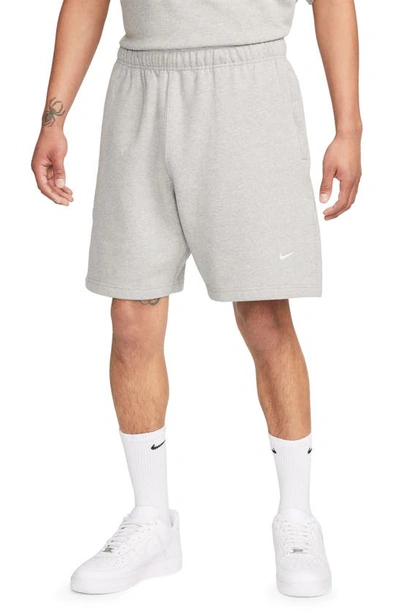 Nike Solo Swoosh Fleece Sweat Shorts In Grey