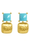 DEAN DAVIDSON NOMAD DOUBLE SQUARE TURQUOISE DROP EARRINGS