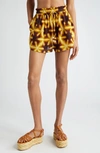 Ulla Johnson Bijou Tie Dye Beach Shorts In Amber