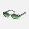 Quay Felt Cute 35mm Gradient Small Oval Sunglasses In Crystal Emerald,emerald