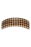 France Luxe Rectangle Volume Barrette In Whiskey Check